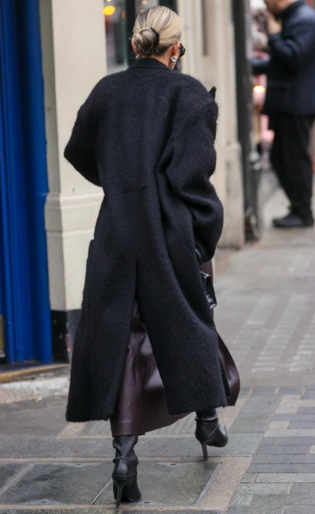 Ashley Roberts in a Burgundy Skirt