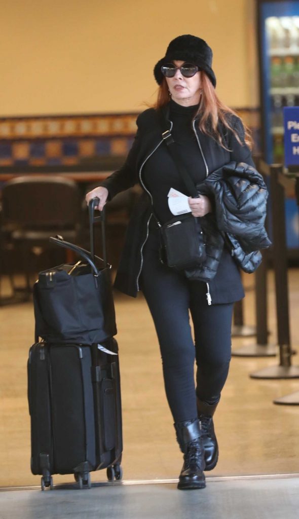 Cassandra Peterson in a Black Fur Hat