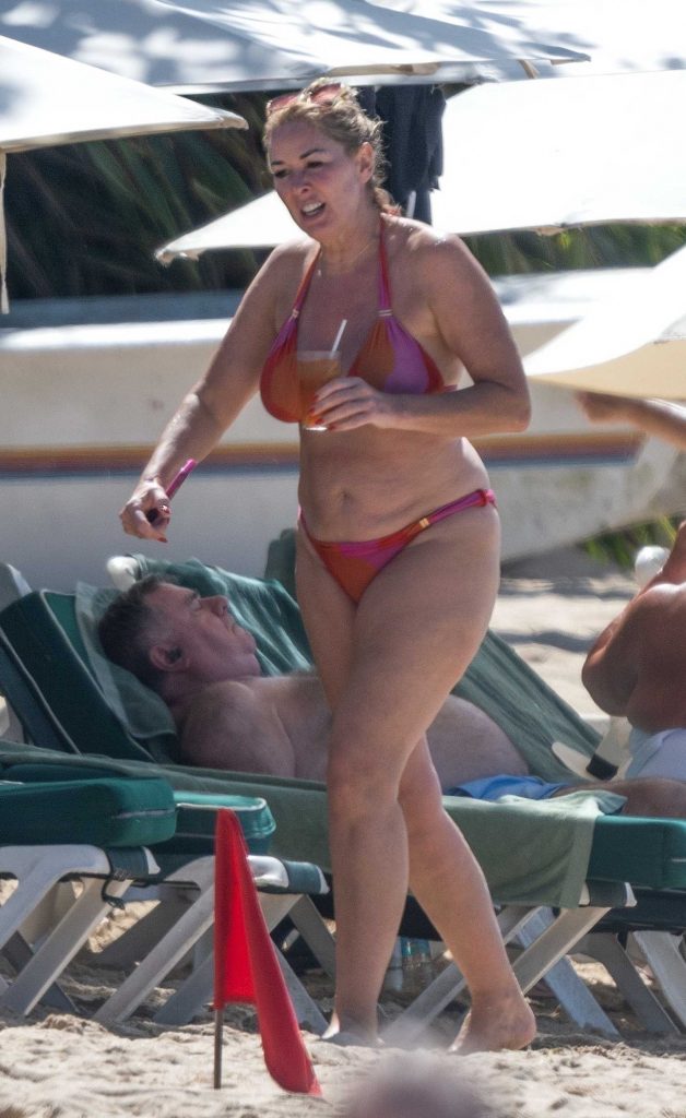 Claire Sweeney in an Orange Bikini