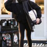 Ella Beatty in a Black Outfit Shopping for Groceries in NYC