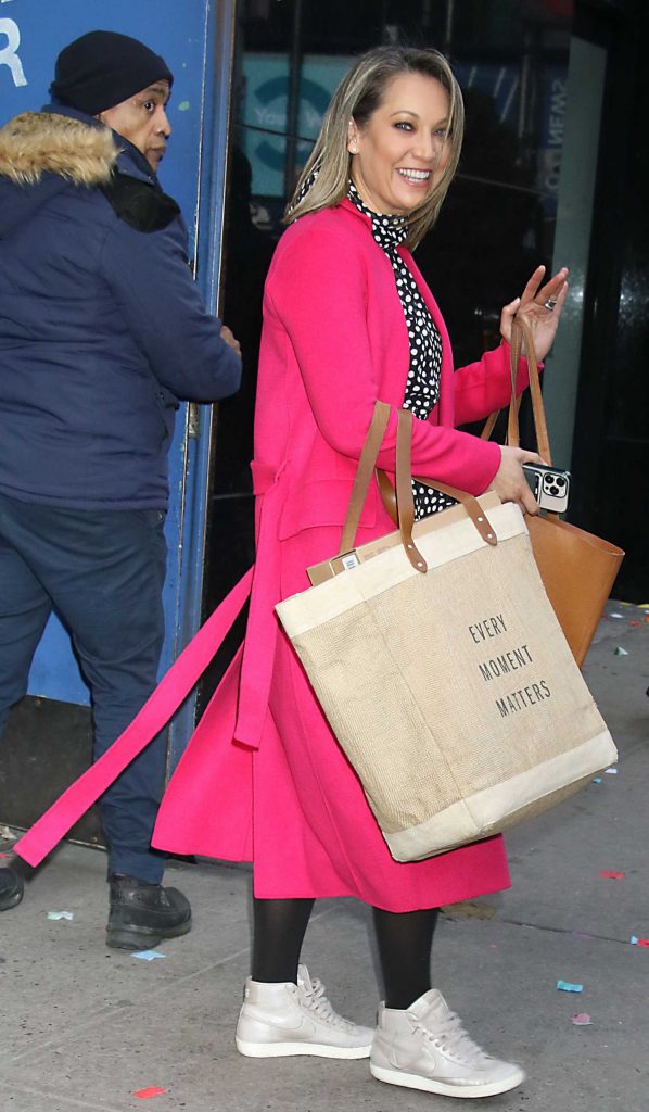 Ginger Zee in a Pink Coat