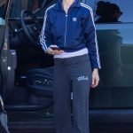 Justine Bateman in a Blue Adidas Track Jacket Was Seen Out in LA