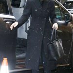 Katie Holmes in a Black Coat Arrives to Her Final Performance of Broadway’s Our Town at the Barrymore Theatre in New York