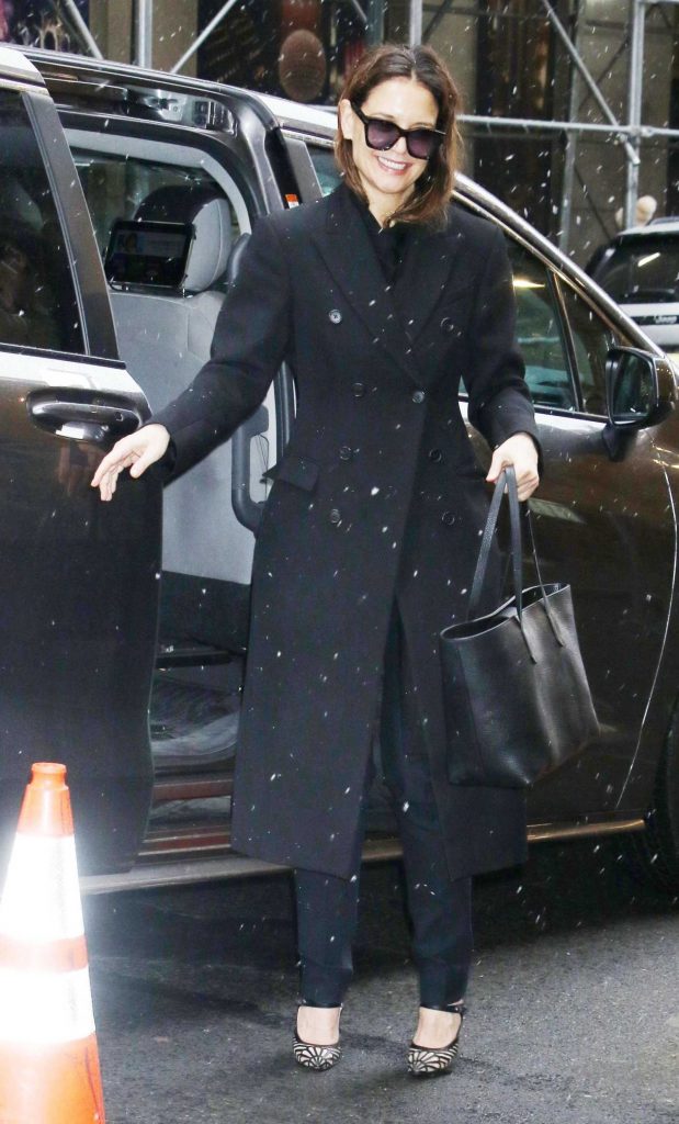 Katie Holmes in a Black Coat