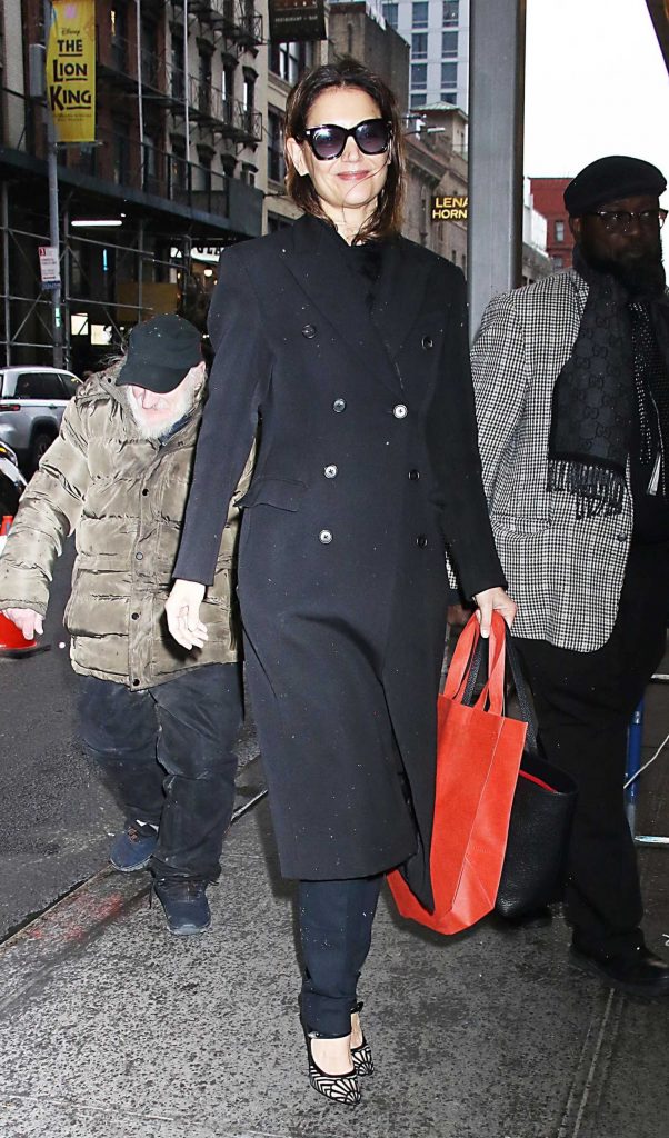 Katie Holmes in a Black Coat