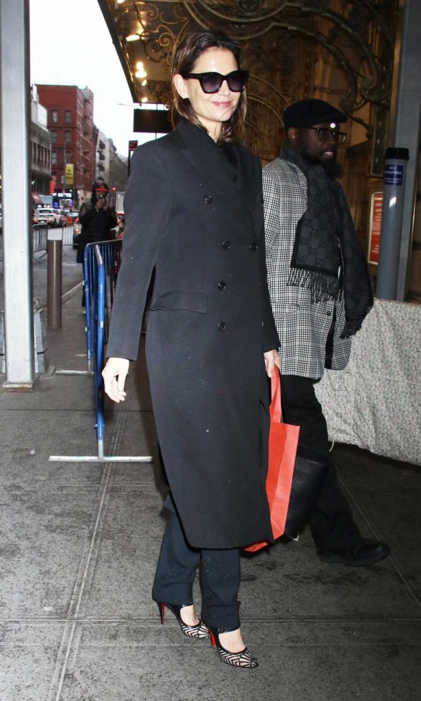 Katie Holmes in a Black Coat