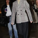 Kendall Jenner in a Grey Plaid Blazer Was Seen Out in Paris