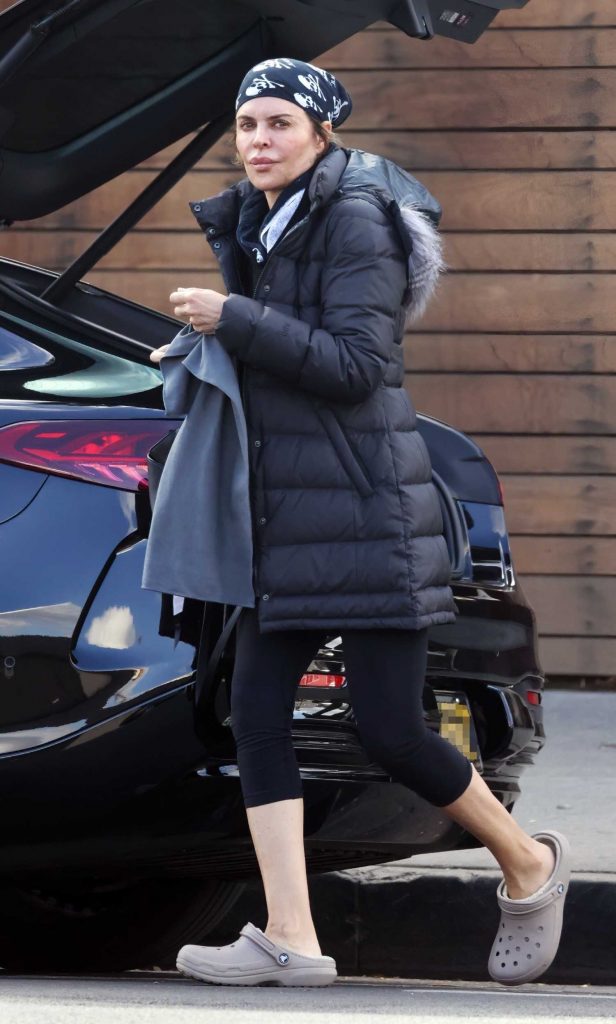 Lisa Rinna in a Black Puffer Jacket