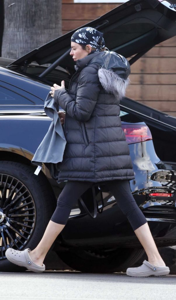 Lisa Rinna in a Black Puffer Jacket