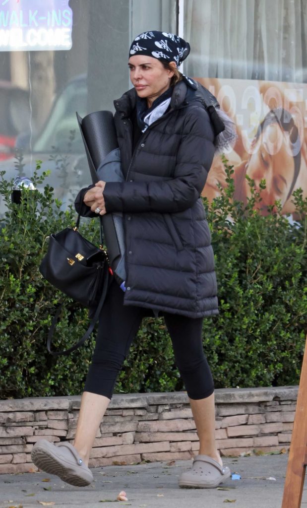 Lisa Rinna in a Black Puffer Jacket