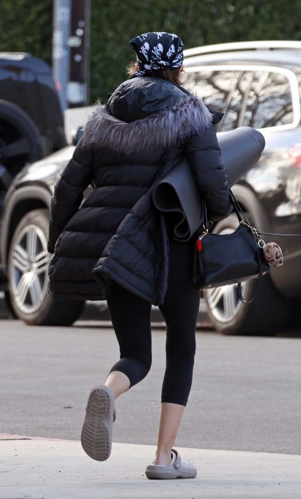 Lisa Rinna in a Black Puffer Jacket