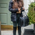 Preeya Kalidas in a Black Leather Cap Leaves the Private Members Club at Soho House in London