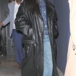 Rihanna in a Black Leather Coat Was Seen Out in Hollywood