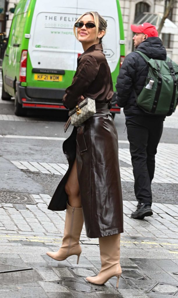 Ashley Roberts in a Brown Ensemble