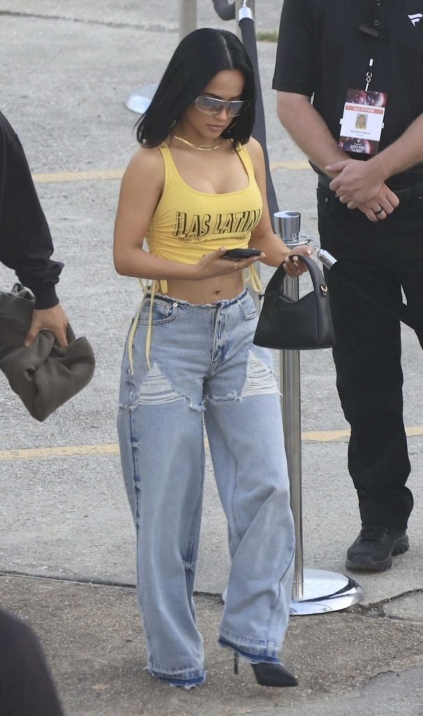 Becky G in a Yellow Top