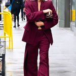 Monica Barbaro in a Lilac Pantsuit Leaves The View in New York