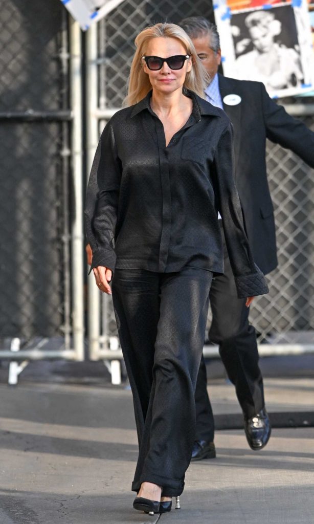 Pamela Anderson in a Black Pantsuit