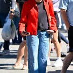 Zoey Deutch in a Red Jacket Was Seen at the Farmers Market in Los Angeles