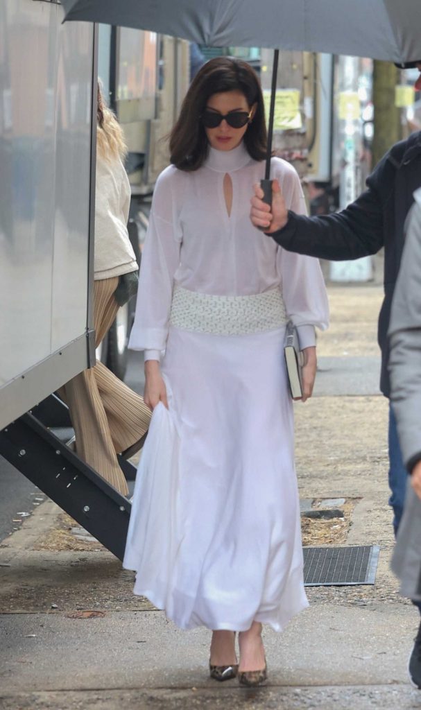 Anne Hathaway in a White Dress