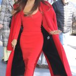 Eva Longoria in a Red Coat Was Seen Out in New York