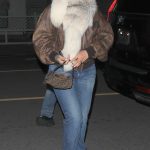 Rihanna in a Brown Leather Jacket Arrives for a Late Night Dinner at Giorgio Baldi in Santa Monica