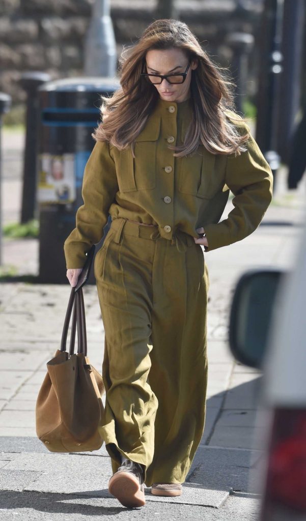 Chelsee Healey in an Olive Pantsuit