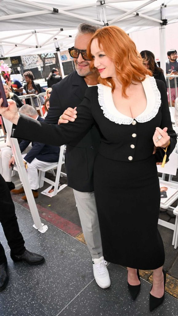 Christina Hendricks in a Black Suit