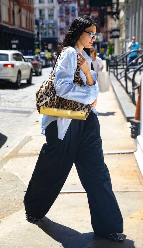 Dua Lipa in a Blue Shirt