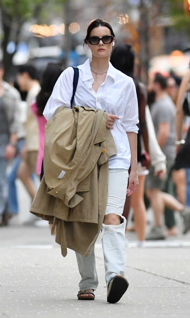 Jaimie Alexander in a White Shirt