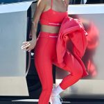 Brenda Song in a Red Workout Ensemble Was Seen Out in Los Angeles