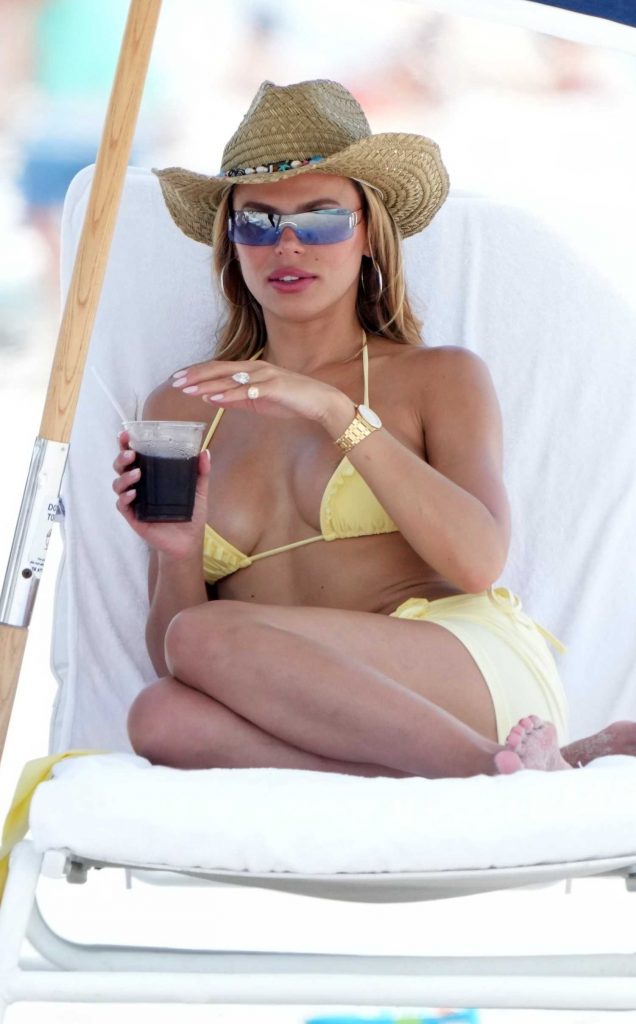 Brooks Nader in a Yellow Bikini