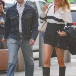 Chloe Sevigny in a Black Knee-Length Boots Steps Out with Her Husband Sinisa Mackovic in NYC