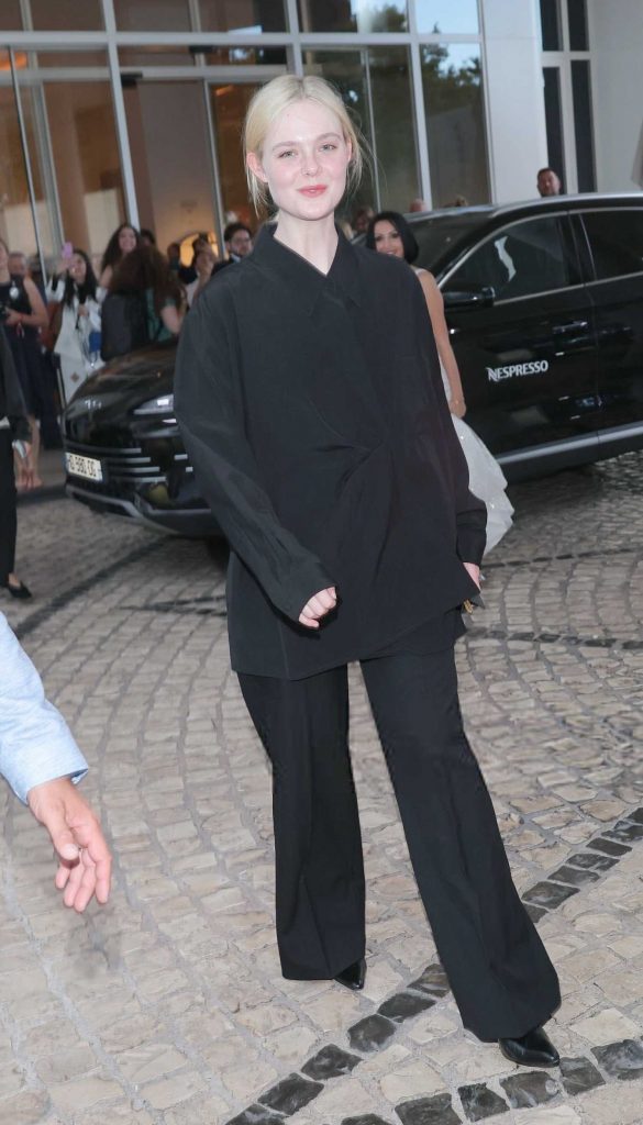 Elle Fanning in a Black Ensemble
