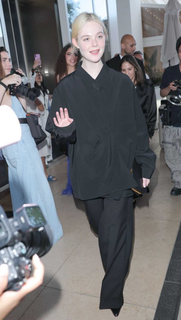 Elle Fanning in a Black Ensemble