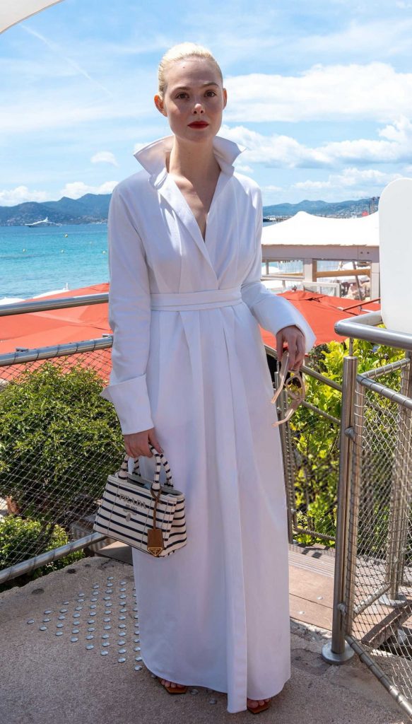 Elle Fanning in a White Dress