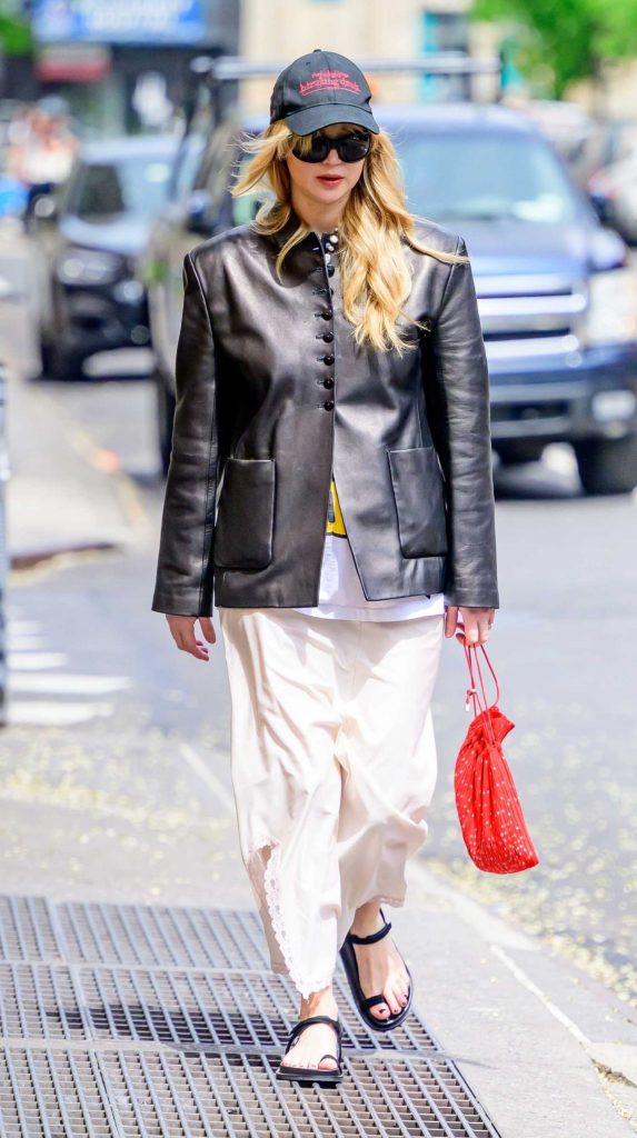 Jennifer Lawrence in a Black Cap