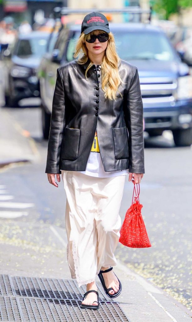 Jennifer Lawrence in a Black Cap