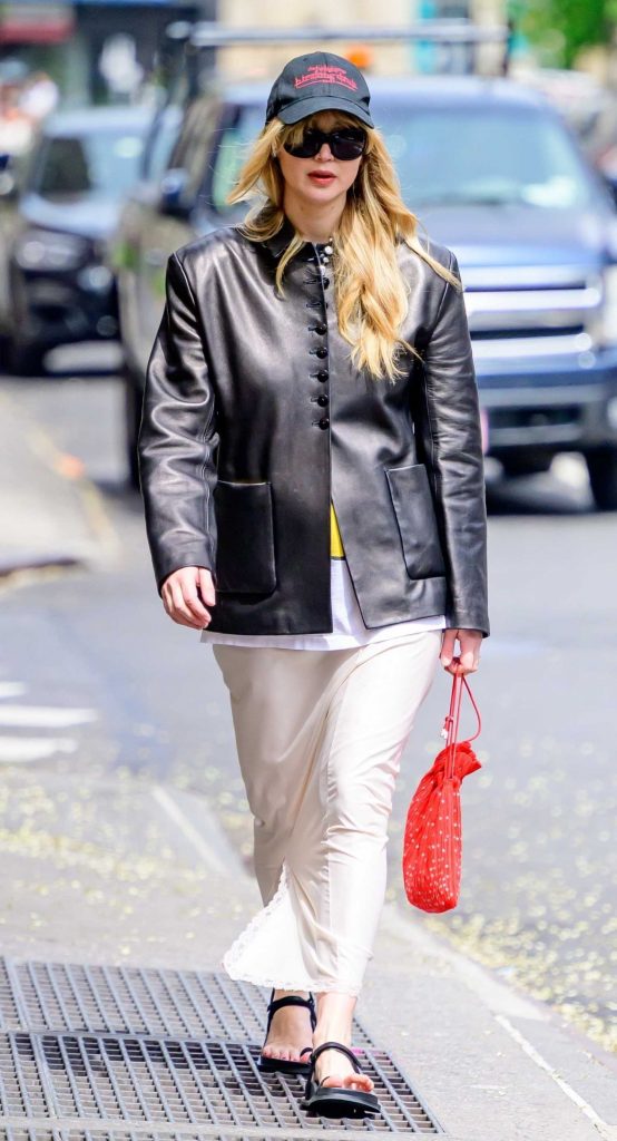 Jennifer Lawrence in a Black Cap