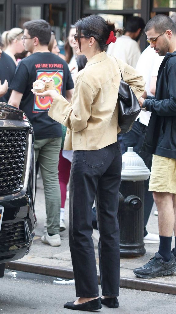 Kendall Jenner in a Beige Jacket