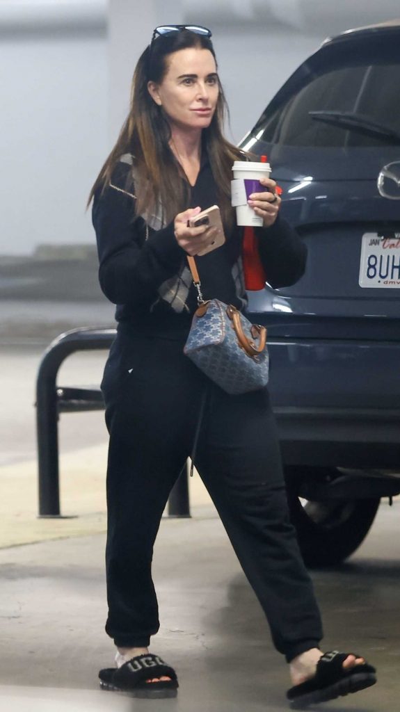 Kyle Richards in a Black Sweatpants