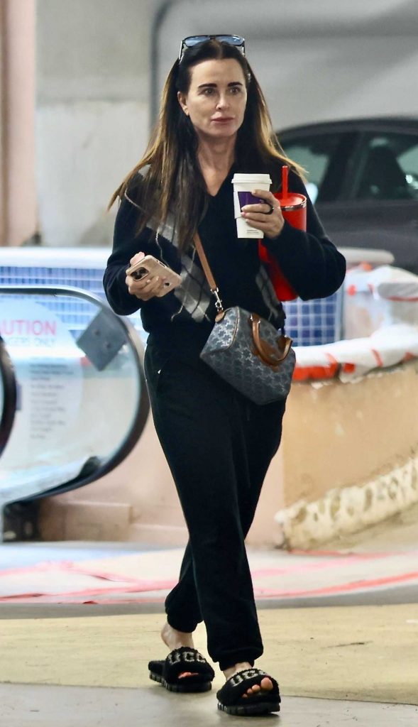 Kyle Richards in a Black Sweatpants