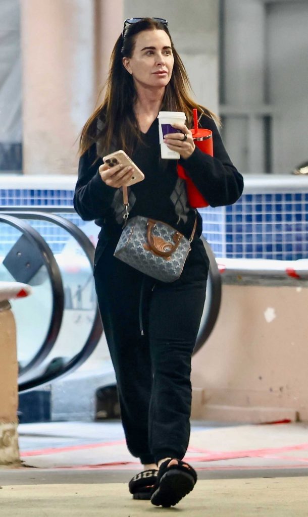 Kyle Richards in a Black Sweatpants