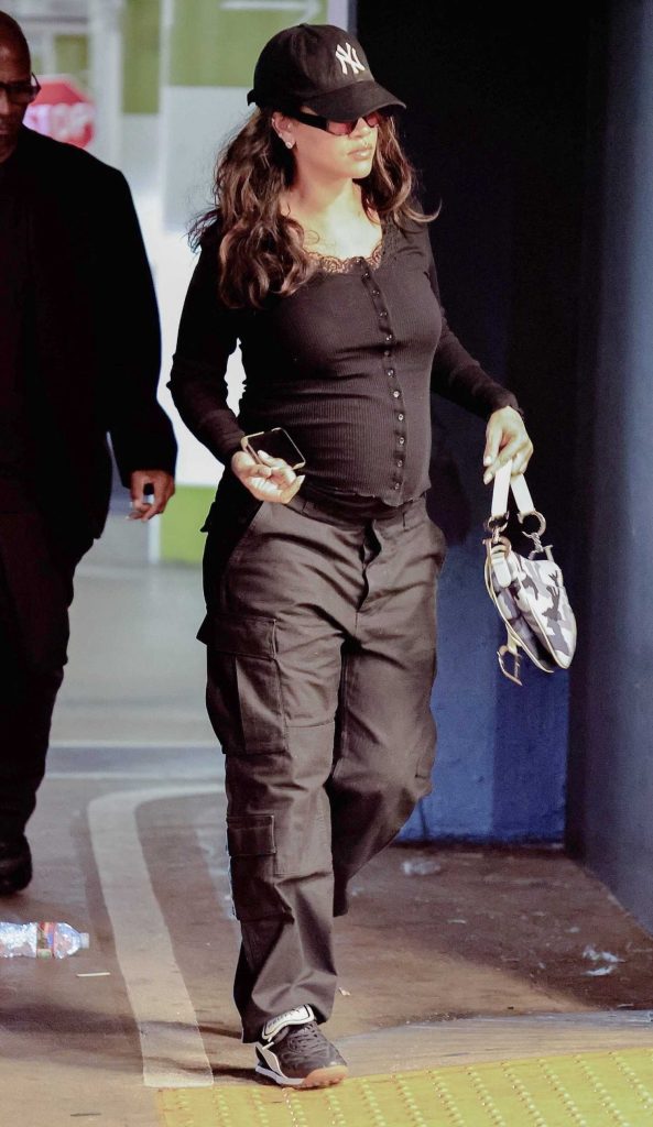 Rihanna in a Black Cap