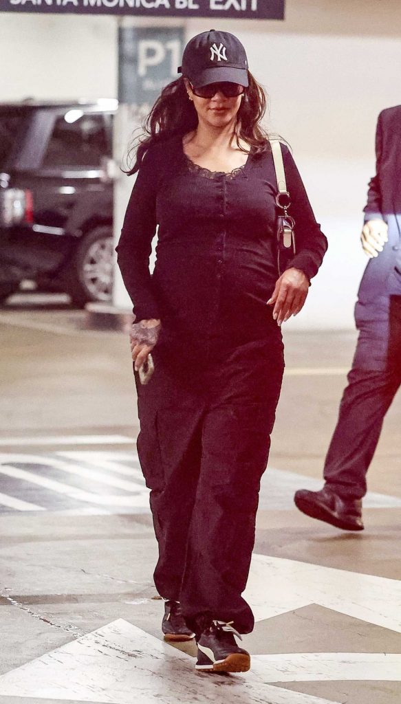 Rihanna in a Black Cap