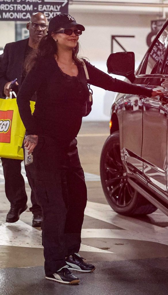 Rihanna in a Black Cap
