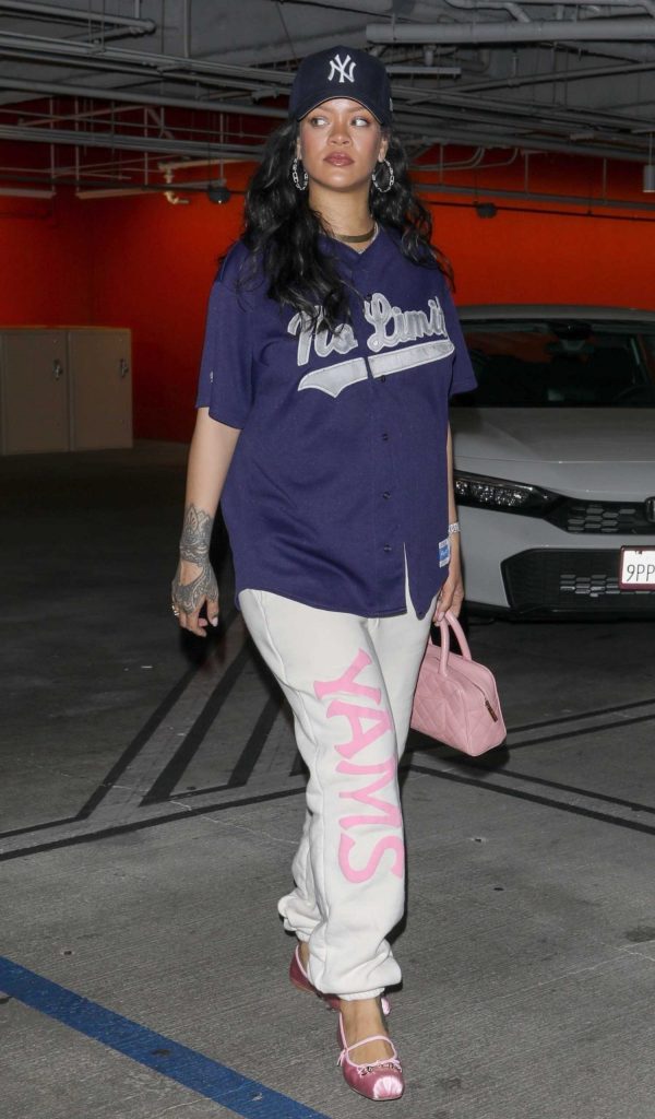 Rihanna in a White Sweatpants