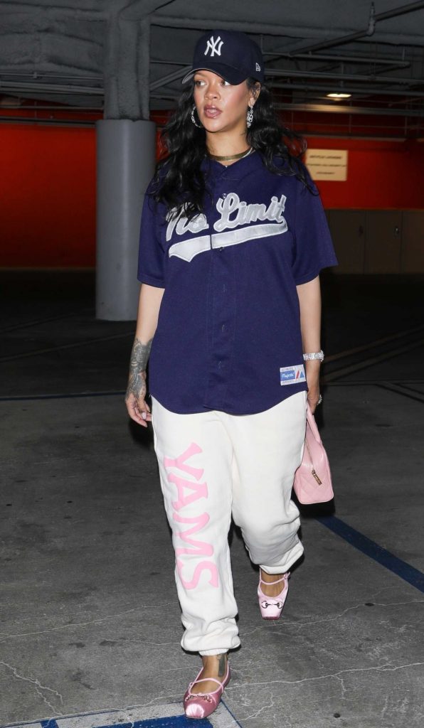 Rihanna in a White Sweatpants