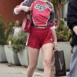Scout Willis in a Red Shorts Goes Shopping in Los Angeles