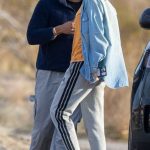 Zendaya in a Blue Shirt Filming Euphoria Scenes in Lancaster