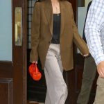 Dakota Johnson in a Tan Blazer Out for Dinner in New York City